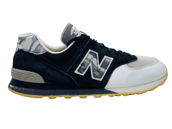 New Balance Black True 574 camo Gum